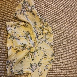 Miss selfridge yellow floral crop top.